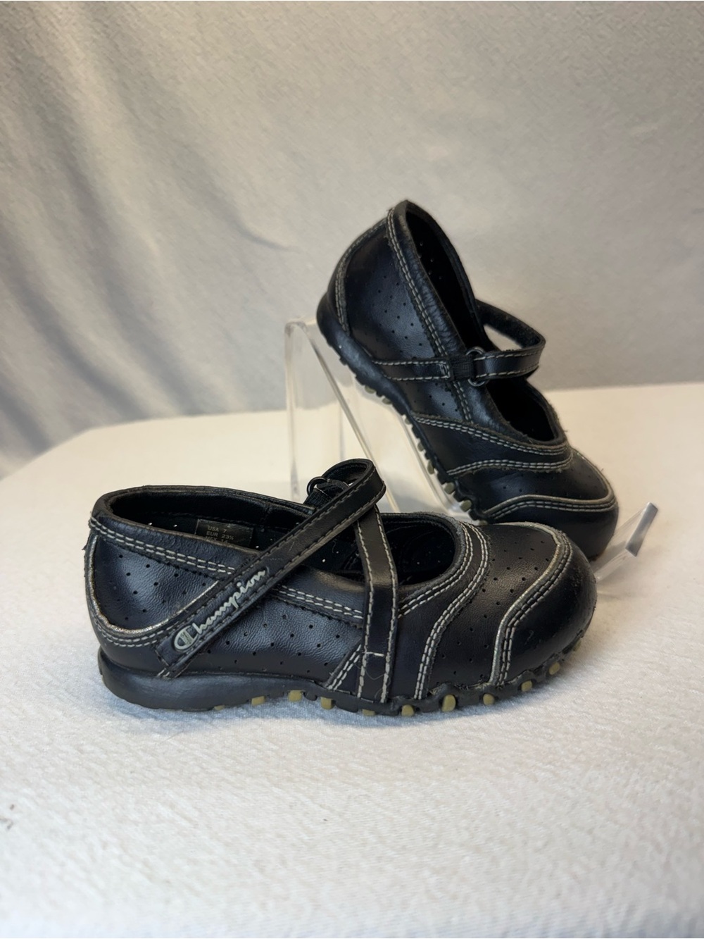 Champion Kids Black Mary-Jane Style Sneakers w/ Velcro Closure & Non Skid Soles